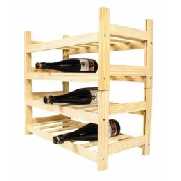 Botellero de madera apilable 24 botellas