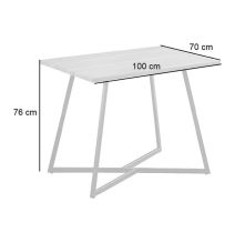 Conjunto Mesa y Sillas Comedor/Cocina: Mesa madera y Patas Metálicas En Negro (76x100x70 Cm) + 5 Sillas (80x40x55 Cm) Conjunto Mesa y Sillas Comedor/Cocina: Mesa madera y Patas Metálicas En Negro (76x100x70 Cm) + 5 Sillas (80x40x55 Cm)