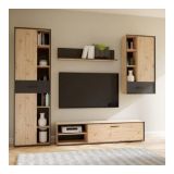 Mueble de Salón Completo, Mueble de TV, Estante, Vitrina