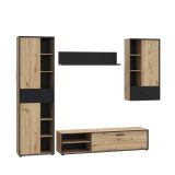 Mueble de Salón Completo, Mueble de TV, Estante, Vitrina
