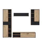 Mueble de Salón Completo, Mueble de TV, Estante, Vitrina