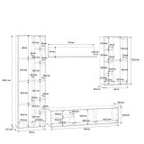 Mueble de Salón Completo, Mueble de TV, Estante, Vitrina