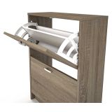 Zapatero Recibidor Roble – Mueble Auxiliar Estrecho con 2 Puertas | Capacidad 12 Pares | 81,6 x 60 x 25 cm
